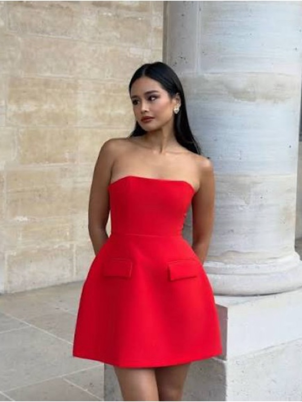 Odd Muse Strapless Red Mini Dress